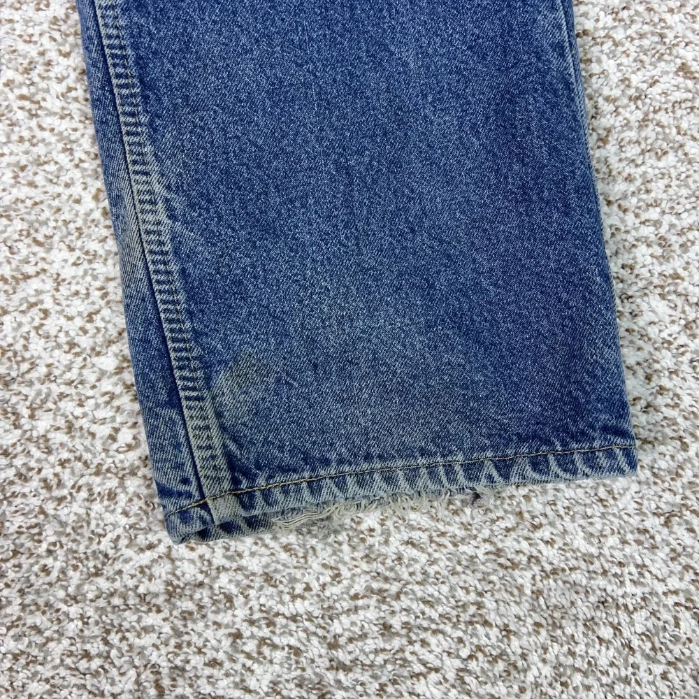 Vintage OshKosh Bgosh Jeans Mens 38x32 Blue Flannel Lined Plaid Straight Leg USA